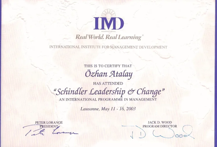 Sertifika IMD Leadership and Change